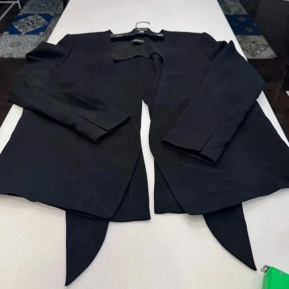 Club Monaco Women Open Split Back Blazer Black Size 12 - Picture 7 of 9